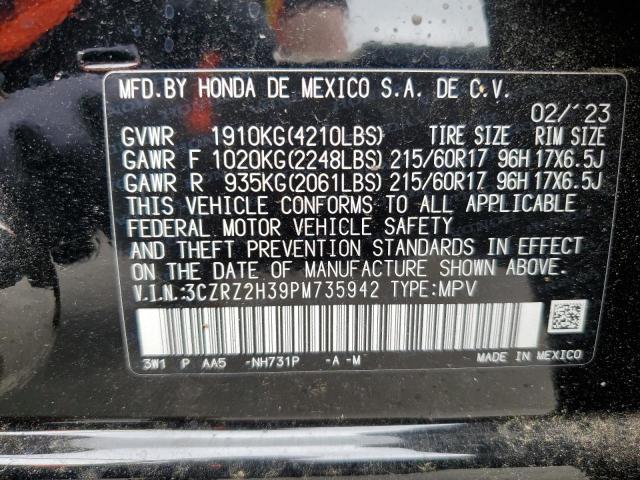 3CZRZ2H39PM735942 | 2023 HONDA HR-V LX