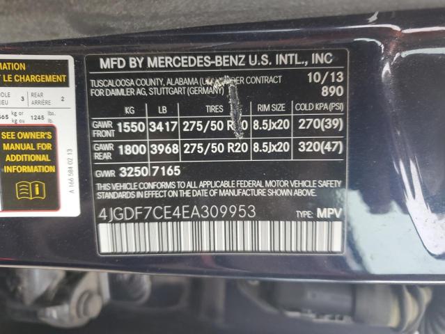 VIN 4JGDF7CE4EA309953 2014 Mercedes-Benz GL-Class, ... no.13