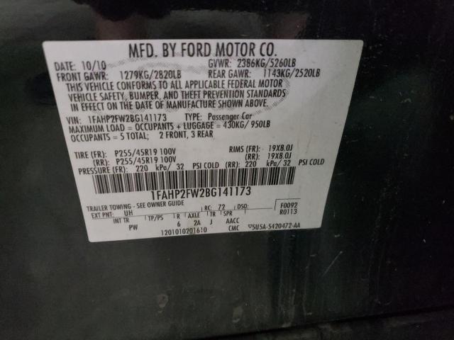 2011 Ford Taurus Limited VIN: 1FAHP2FW2BG141173 Lot: 65042753