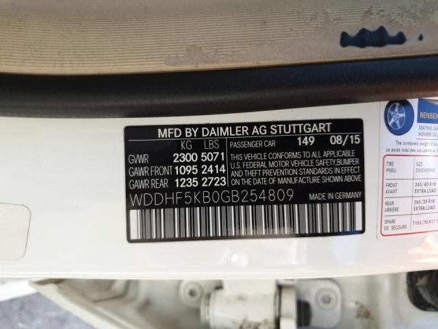 WDDHF5KB0GB254809 Mercedes-Benz E 350