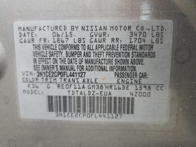 3N1CE2CP0FL441127 Nissan Versa Note S