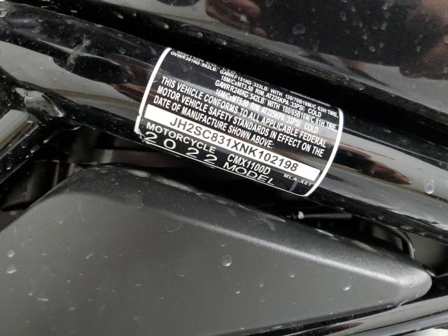 2022 HONDA CMX1100 D - JH2SC831XNK102198