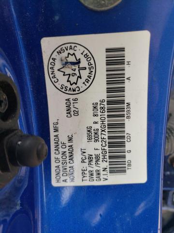 2016 HONDA CIVIC EX - 2HGFC2F7XGH016876