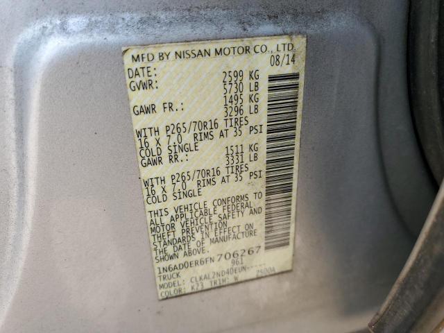 1N6AD0ER6FN706267 Nissan FRONTIER S