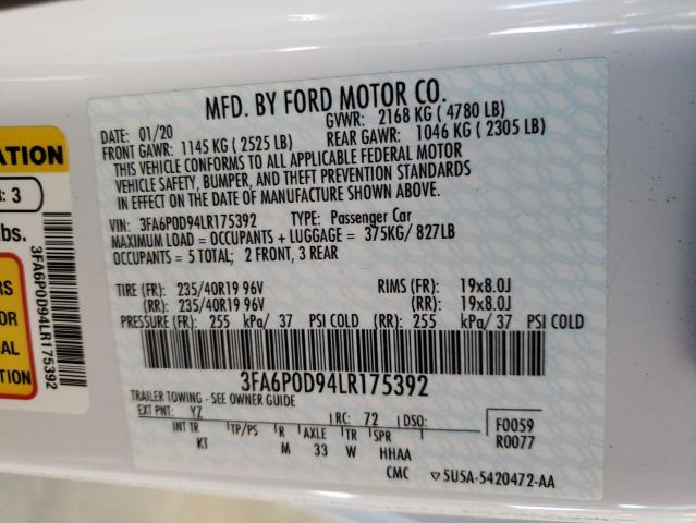 3FA6P0D94LR175392 Ford Fusion TIT 12