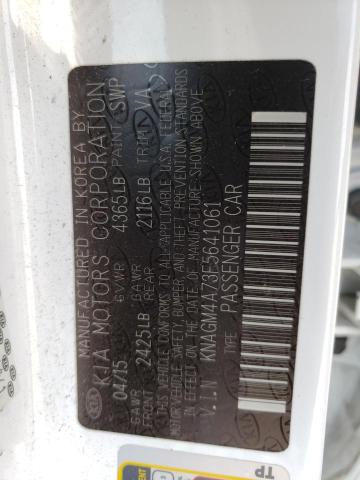 KNAGM4A73F5641061 KIA Optima Lx