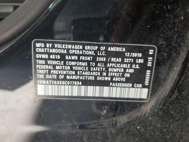 2016 VOLKSWAGEN UK 1VWAT7A3XGC017634