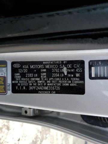 3KPF24ADXME316726 KIA FORTE FE
