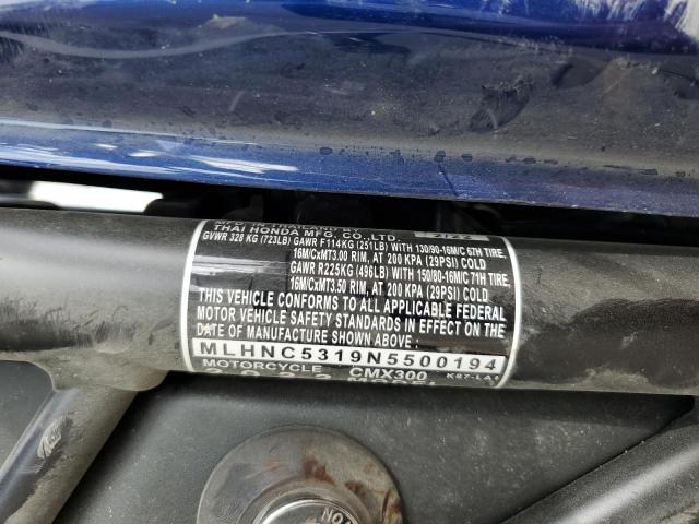 2022 HONDA CMX300 - MLHNC5319N5500194