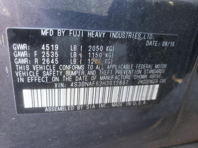 4S3BNAF62H3012897 Subaru Legacy 2.5i Premium