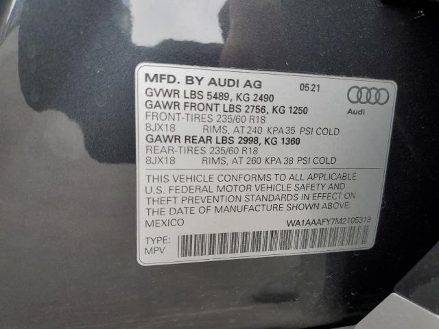 WA1AAAFY7M2105319 | 2021 AUDI Q5 PREMIUM