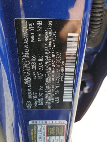 5NPLL4AG5MH050327 Hyundai ELANTRA SE