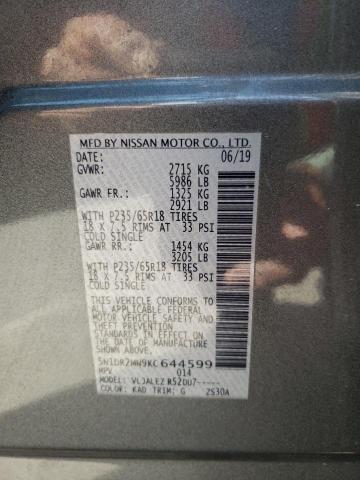 5N1DR2MN9KC644599 Nissan Pathfinder S