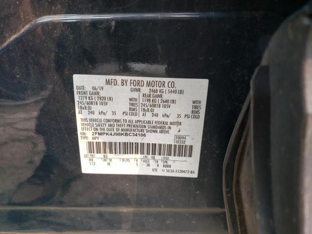 2FMPK4J98KBC34106 2019 FORD EDGE, photo no. 13