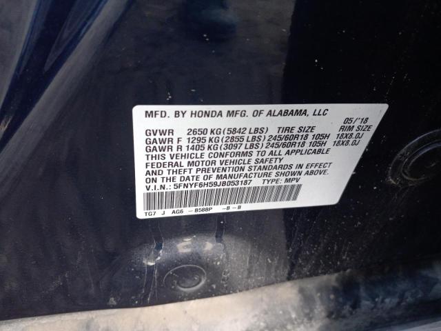 2018 HONDA PILOT - 5FNYF6H59JB053187