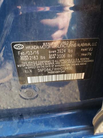 5NPD84LFXHH019400 Hyundai ELANTRA SE
