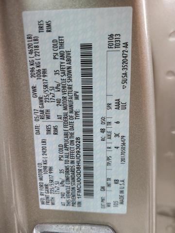 1FMCU0GD8HUD93028 Ford ESCAPE SE