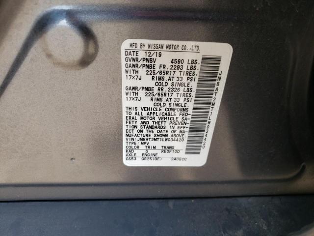 JN8AT2MT1LW034420 Nissan ROGUE S