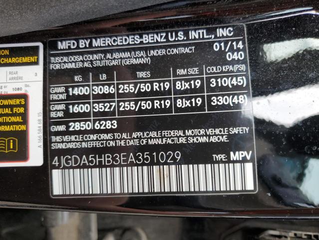 VIN 4JGDA5HB3EA351029 2014 Mercedes-Benz ML-Class, ... no.13