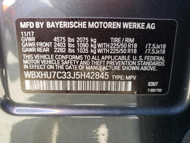 WBXHU7C33J5H42845 BMW X1 Sdrive28i