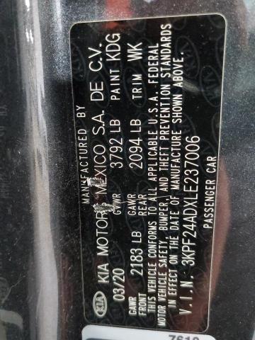 3KPF24ADXLE237006 KIA FORTE FE
