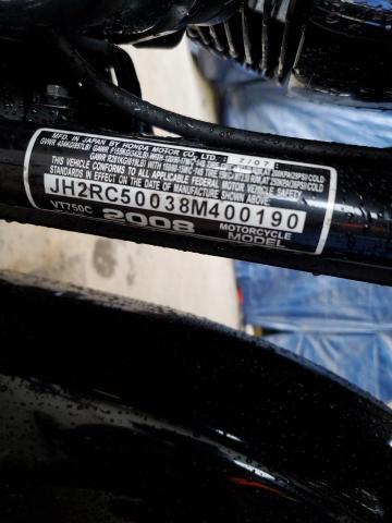 2008 HONDA VT750 C JH2RC50038M400190
