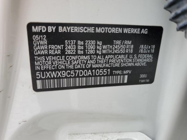 VIN 5UXWX9C57D0A10551 2013 BMW X3, Xdrive28I no.13