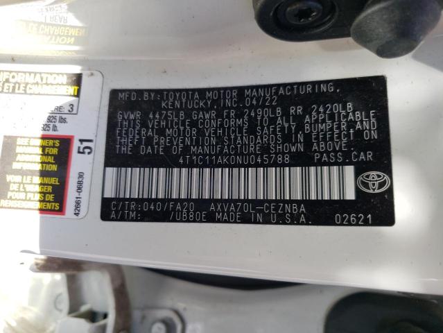 4T1C11AK0NU045788 Toyota CAMRY LE