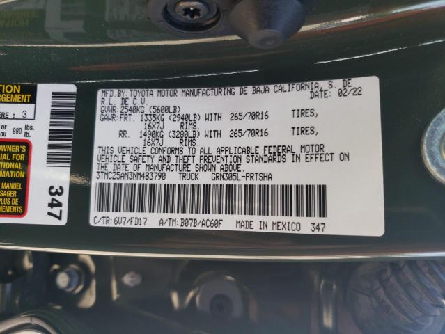 3TMCZ5AN3NM483790 Toyota Tacoma DOU 10