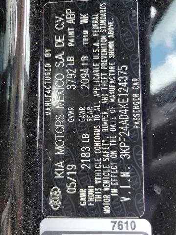 3KPF24AD4KE124375 Kia Forte FE 12