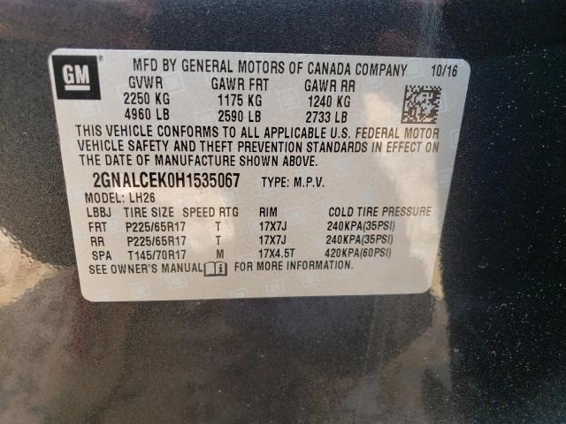 2GNALCEK0H1535067 Chevrolet EQUINOX LT