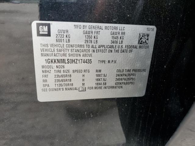 1GKKNMLS0HZ174435 GMC Acadia Slt-1