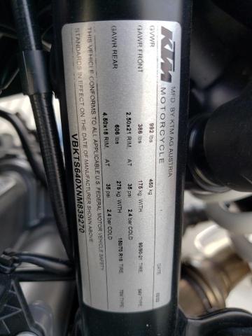 2022 KTM 890 ADVENT - VBKTS640XNM839270