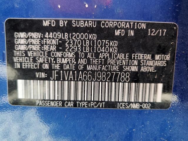 JF1VA1A66J9827788 Subaru WRX