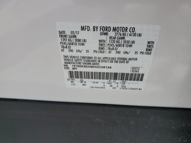 1FM5K8DH8HGC08124 Ford EXPLORER XLT