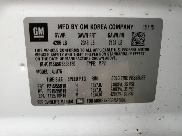 2016 BUICK ENCORE CON - KL4CJBSB5GB535130