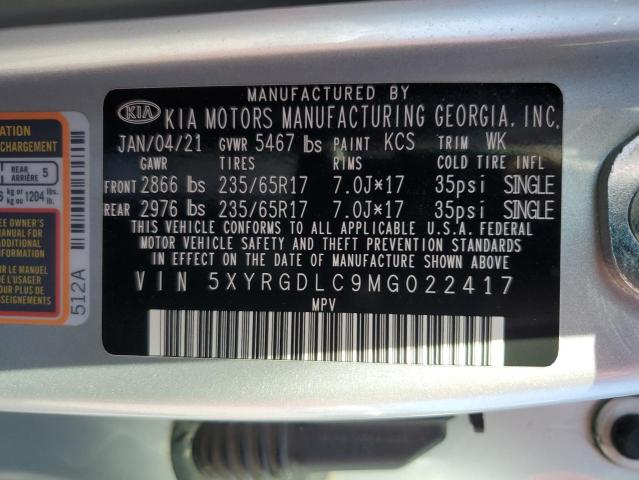 5XYRGDLC9MG022417 KIA SORENTO LX