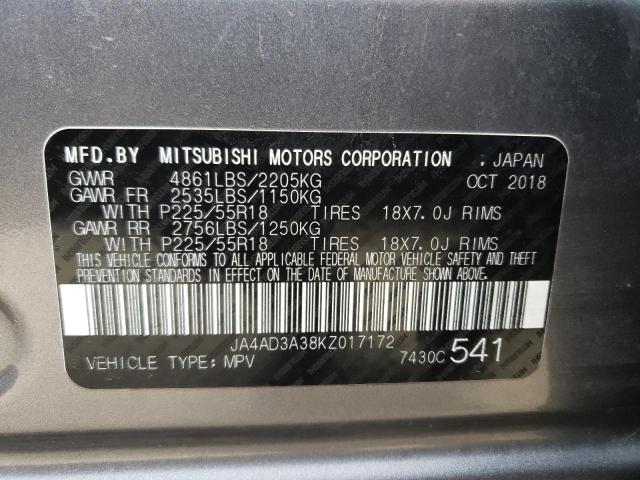 JA4AD3A38KZ017172 Mitsubishi Outlander Se