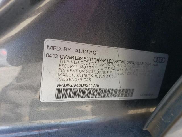 2013 Audi S4 Prestige VIN: WAUKGAFL0DA241775 Lot: 64104613