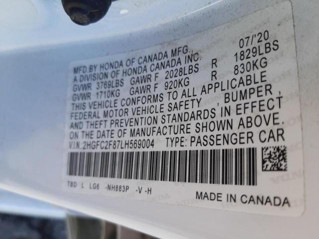 2HGFC2F87LH569004 Honda Civic Sport