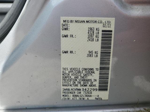 1N4BL4CV9NN342299 Nissan ALTIMA SR