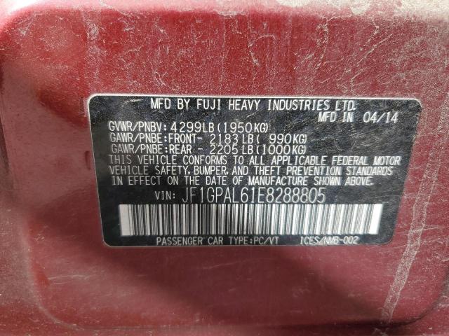 JF1GPAL61E8288805 Subaru Impreza Sport Premium