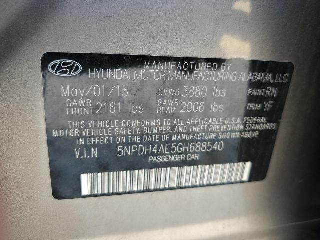 5NPDH4AE5GH688540 Hyundai ELANTRA SE