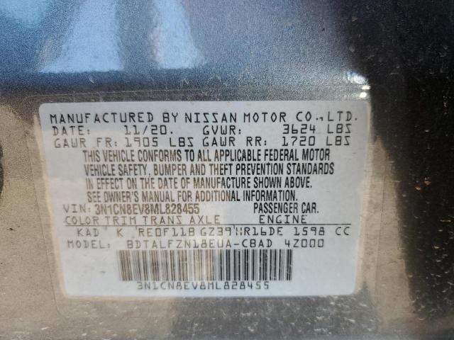 3N1CN8EV8ML828455 Nissan VERSA SV