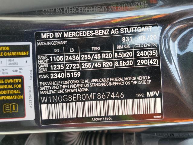 W1N0G8EB0MF867446 Mercedes-Benz Glc 300 4matic
