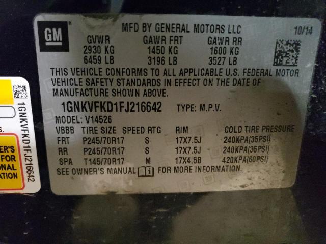 2015 CHEVROLET TRAVERSE L - 1GNKVFKD1FJ216642