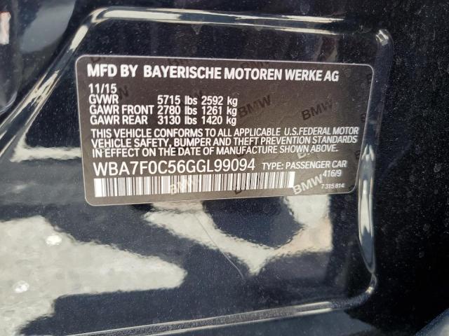 VIN WBA7F0C56GGL99094 2016 BMW 7 Series, 750 I no.12