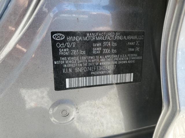 5NPD74LF3JH284507 Hyundai ELANTRA SE