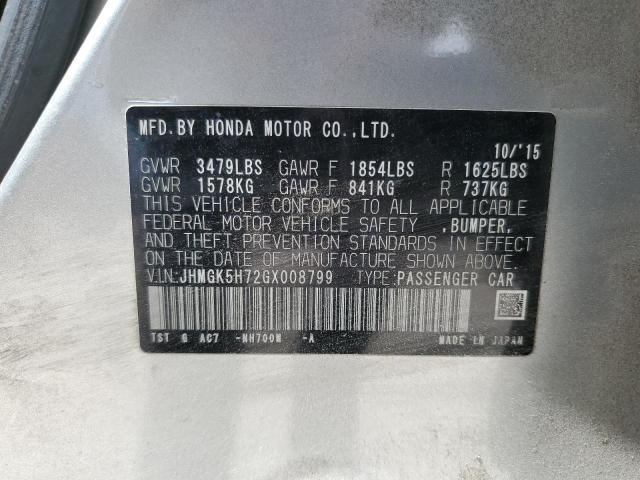 2016 HONDA FIT JHMGK5H72GX008799