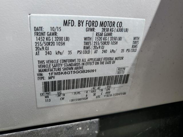 1FM5K8GT5GGB26091 Ford EXPLORER SPORT